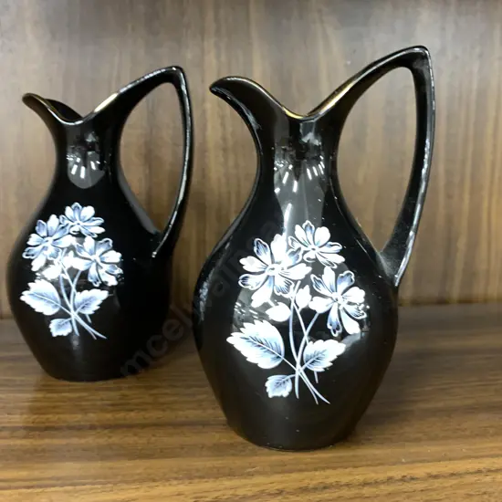 Pair Of Vintage Wade Pottery Black Forest Jugs H14.5cm