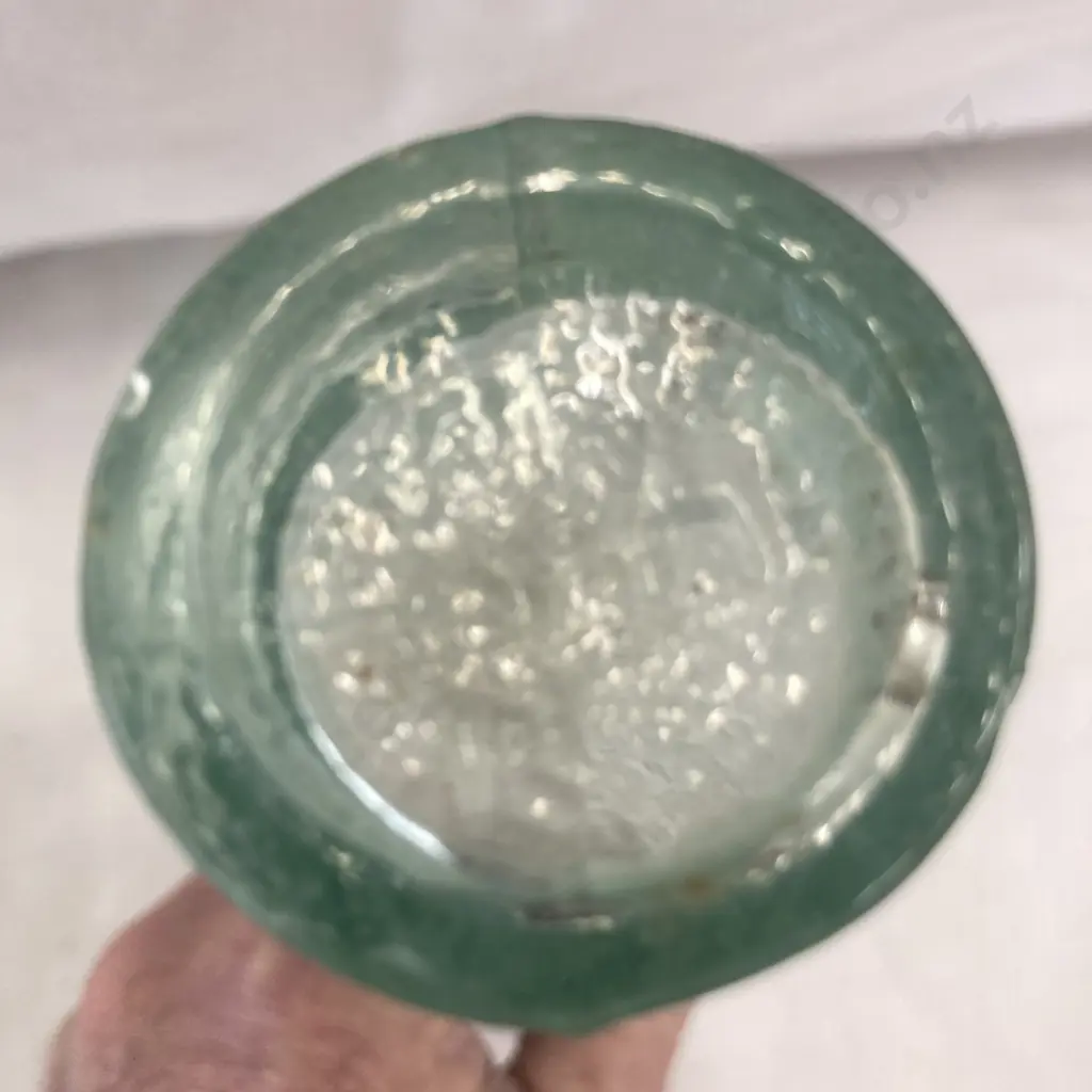 Vintage Art Deco Style Cordial Bottle, Japan Coca-Cola Bottle, Vintage Green Glass Bottle Image 1++