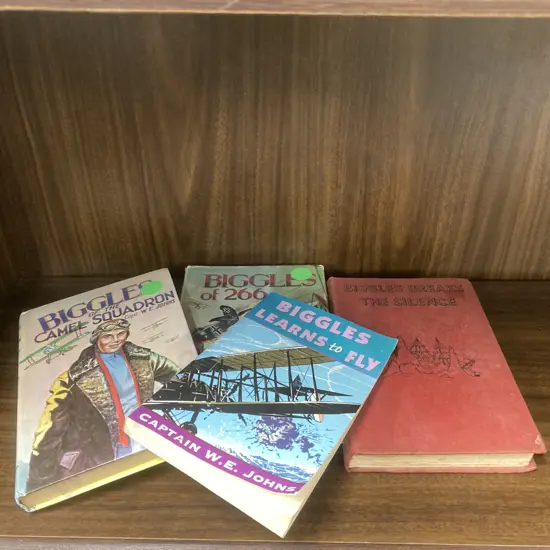 Biggles Books x 4 'Breaks The Silence', 'Learns To Fly', 'Of 266' & 'Of The Camel Squadron'