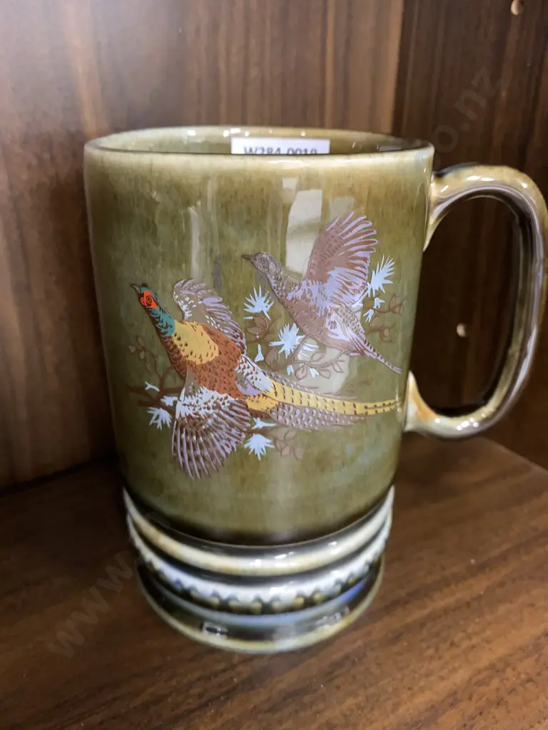 Vintage Wade Musical Mug 'Pheasant Scene With Working Built In Music Box Plays Mountain O Mourne  Image 1++