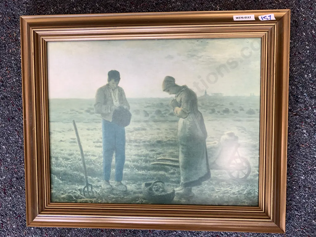 Framed Print of The Angelus by Jean Francois Millet, 35 x 43cm Image 1++