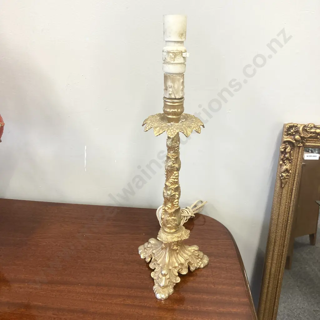 Brass Ornate Table Lamp / Candle Holder, H47cm Image 1++