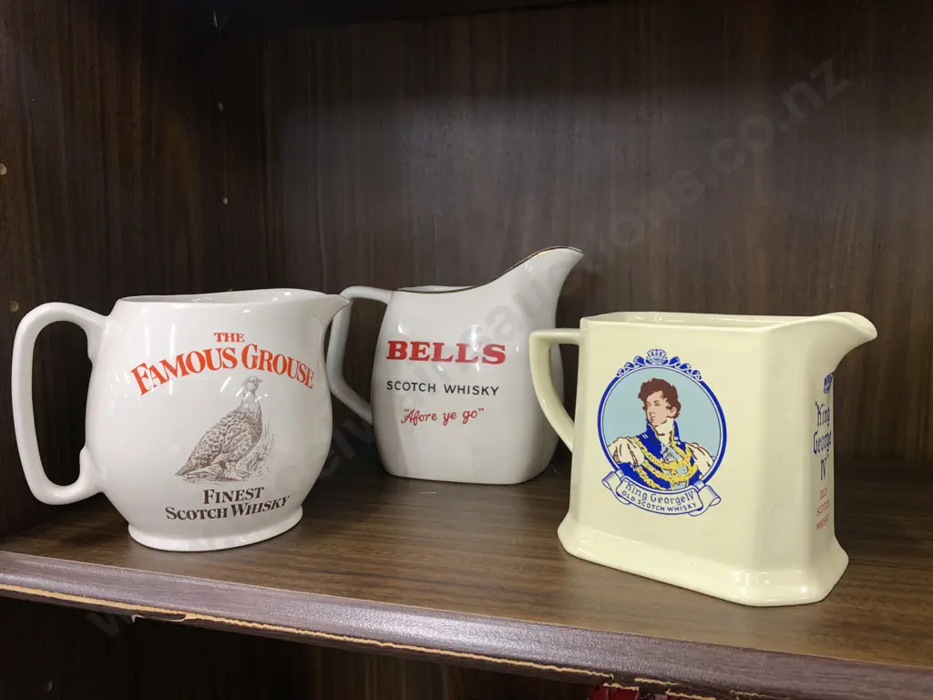 Selection Of Vintage Wade Scotch Whiskey Jugs x3 Including King George IV, Famous Grouse And Bells Whiskey Image 1++