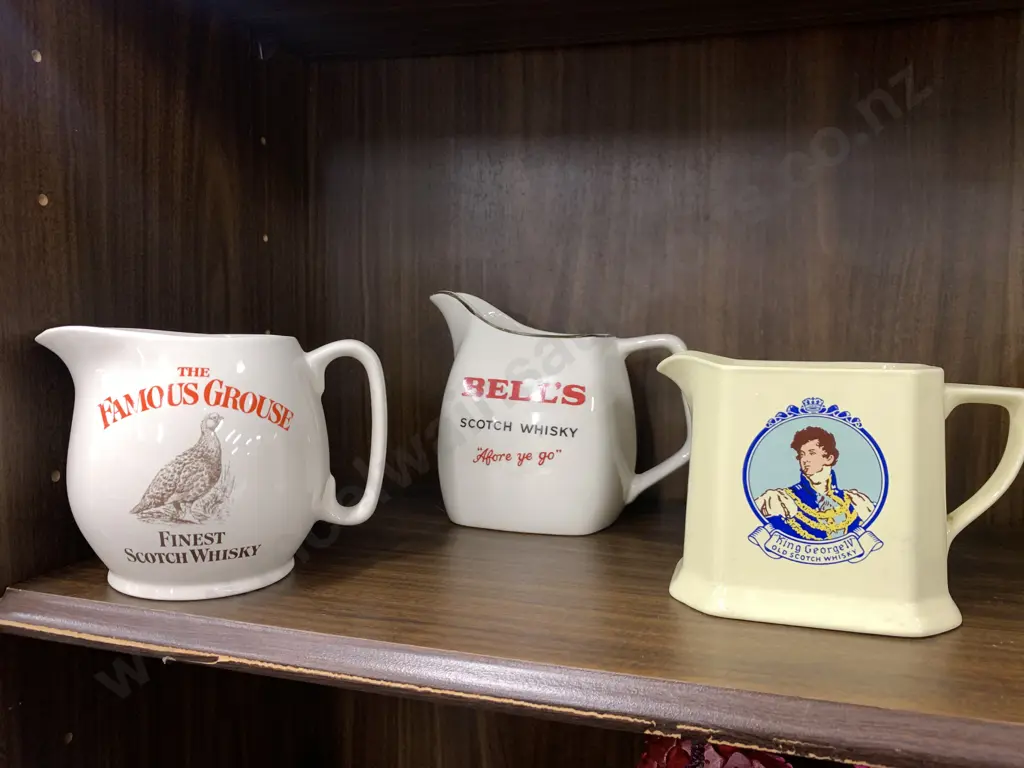 Selection Of Vintage Wade Scotch Whiskey Jugs x3 Including King George IV, Famous Grouse And Bells Whiskey Image 1++