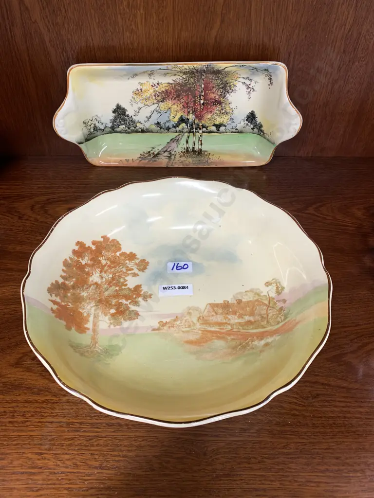 Royal Doulton China Items Including English Cottages Bowl And Autumn Glory Plate Image 1++