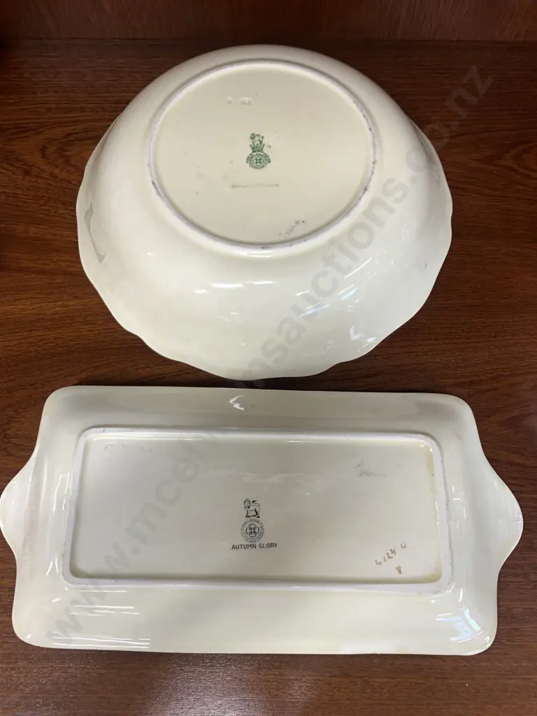 Royal Doulton China Items Including English Cottages Bowl And Autumn Glory Plate Image 1++