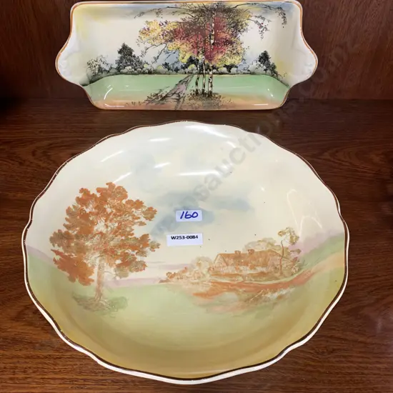 Royal Doulton China Items Including English Cottages Bowl And Autumn Glory Plate