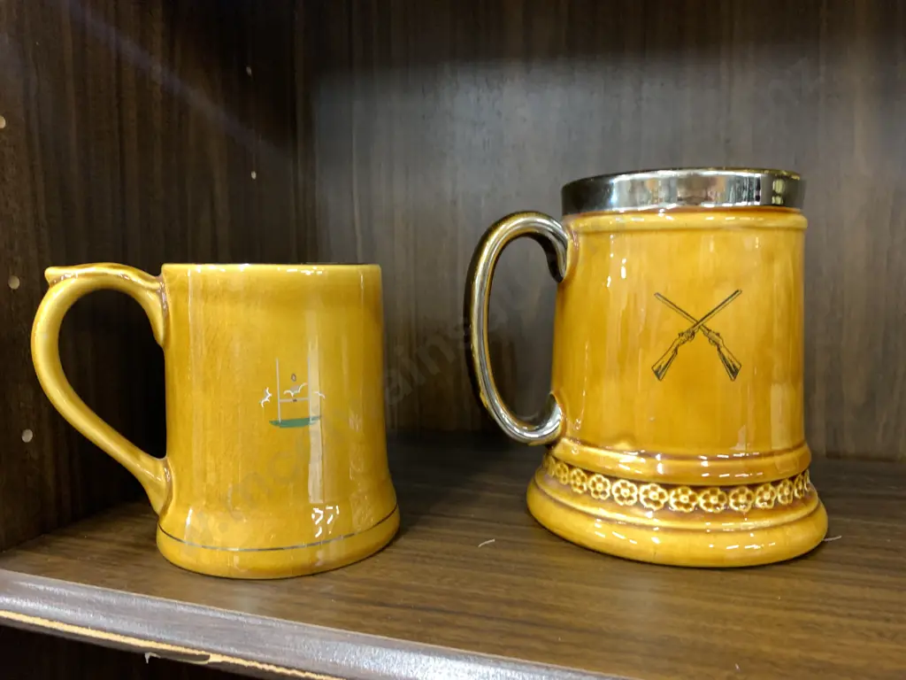 Vintage Lord Nelson Ware Elijah Cotton Hunting Beer Stein H15cm & Wade Rugby Lets Have It Back Tankard Image 1++