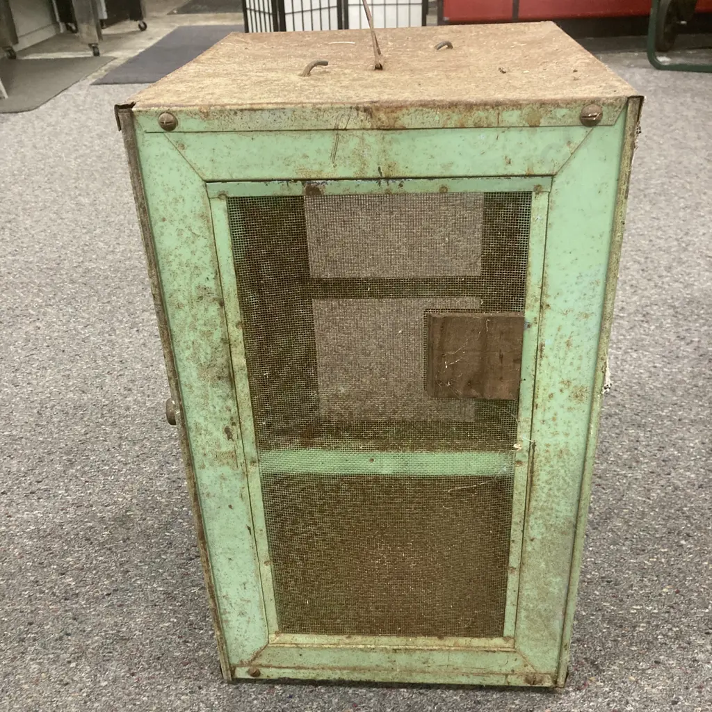 Vintage Antique Metal Meat Safe, H49.5 W32.5 D29.5cm Image 1++