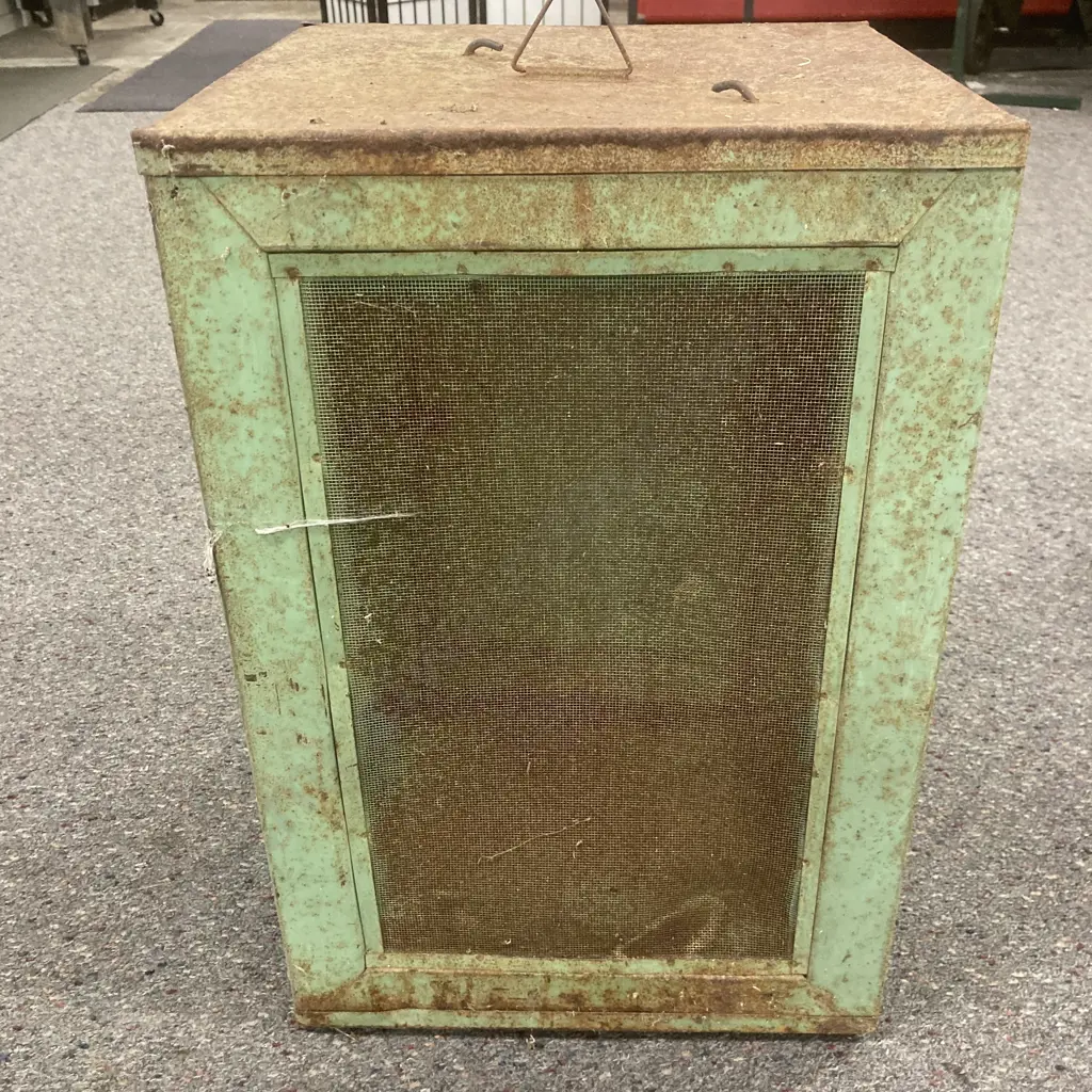 Vintage Antique Metal Meat Safe, H49.5 W32.5 D29.5cm Image 1++
