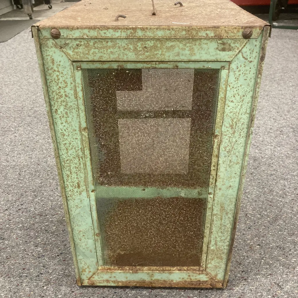 Vintage Antique Metal Meat Safe, H49.5 W32.5 D29.5cm Image 1++