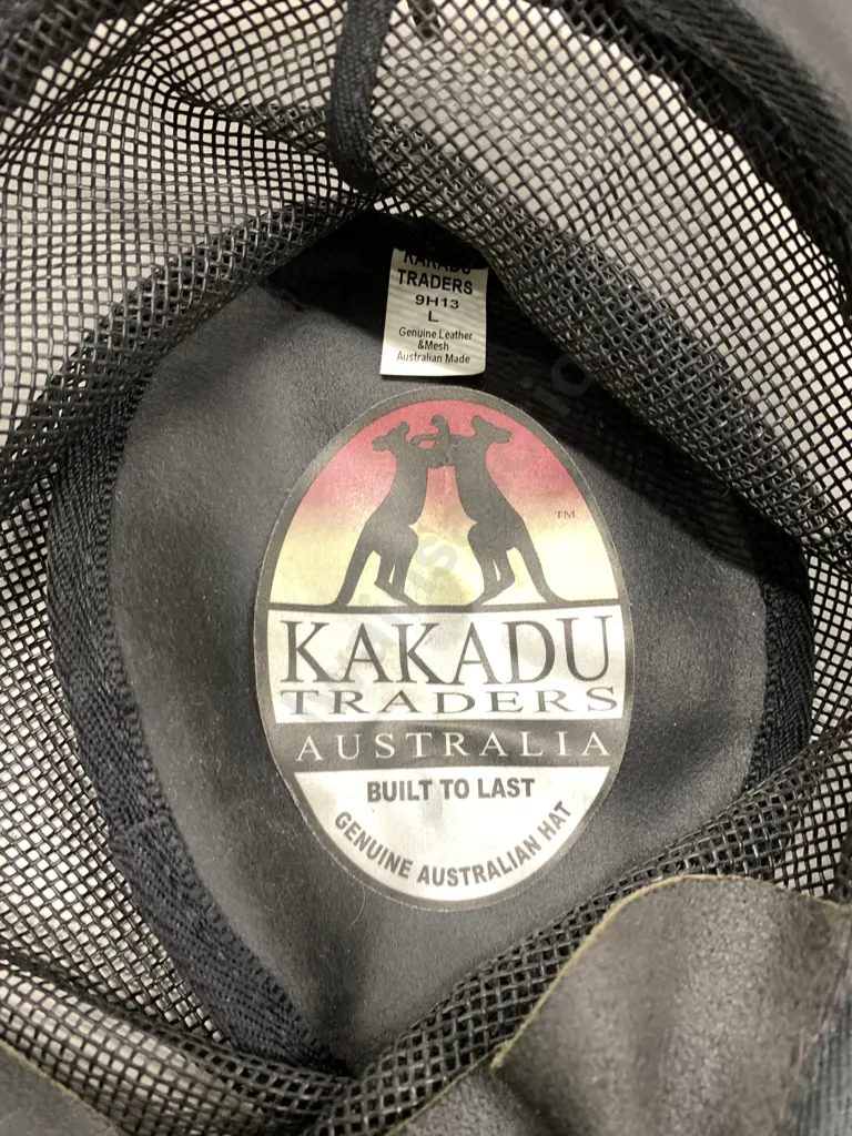 Kakadu Traders Genuine Australian Hat Size L Brown With Black Mesh Detail Image 1++