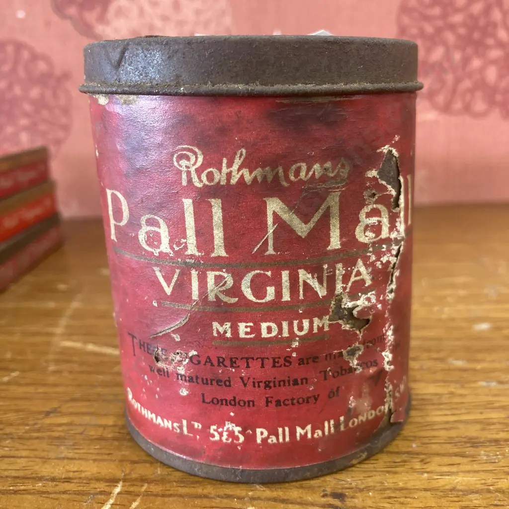Vintage Round Rothmans Pall Mall Cigarette Tin & Four Flat Tins Image 1++