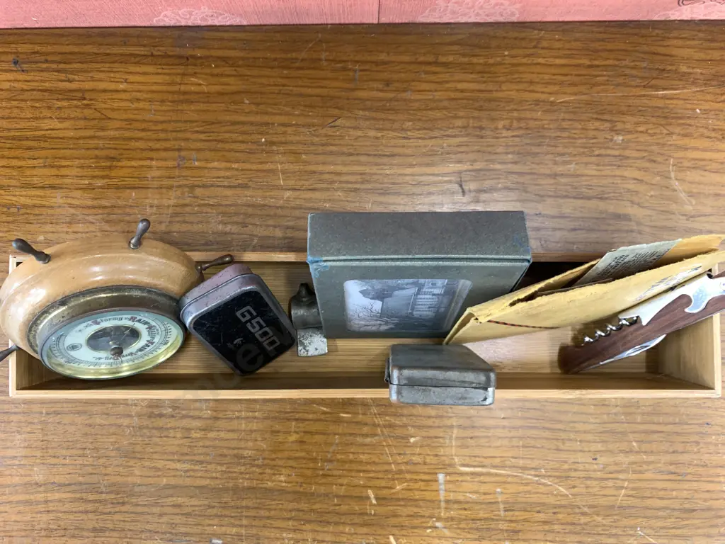 Assortment Of Vintage Items Including Barometer, Logitech G500, Coasters, Whistle Etc Image 1++