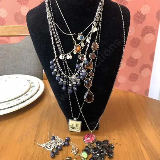 Selection Of Costume Jewellery Including Necklaces And Earings