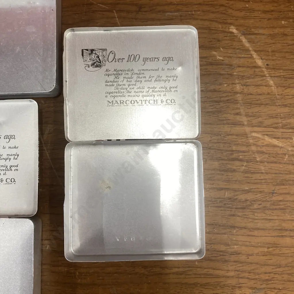 Selection of Three Art Deco 1920s-30s Style Vintage Marcovitch of Piccadilly Black and White Cigarettes Tins Image 1++