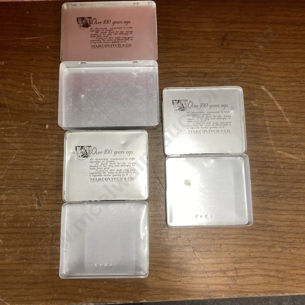Selection of Three Art Deco 1920s-30s Style Vintage Marcovitch of Piccadilly Black and White Cigarettes Tins Image 1++