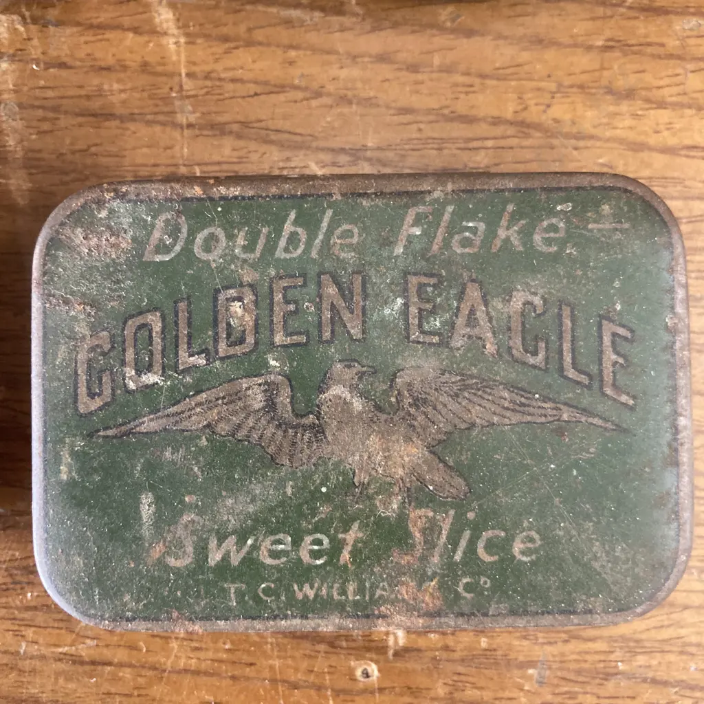 Melrose Four Star, Golden Eagle Double Flake Sweet Slice Tobacco Tin,1920's Riverhead Gold & Havelock Flake Tobacco Tins Image 1++