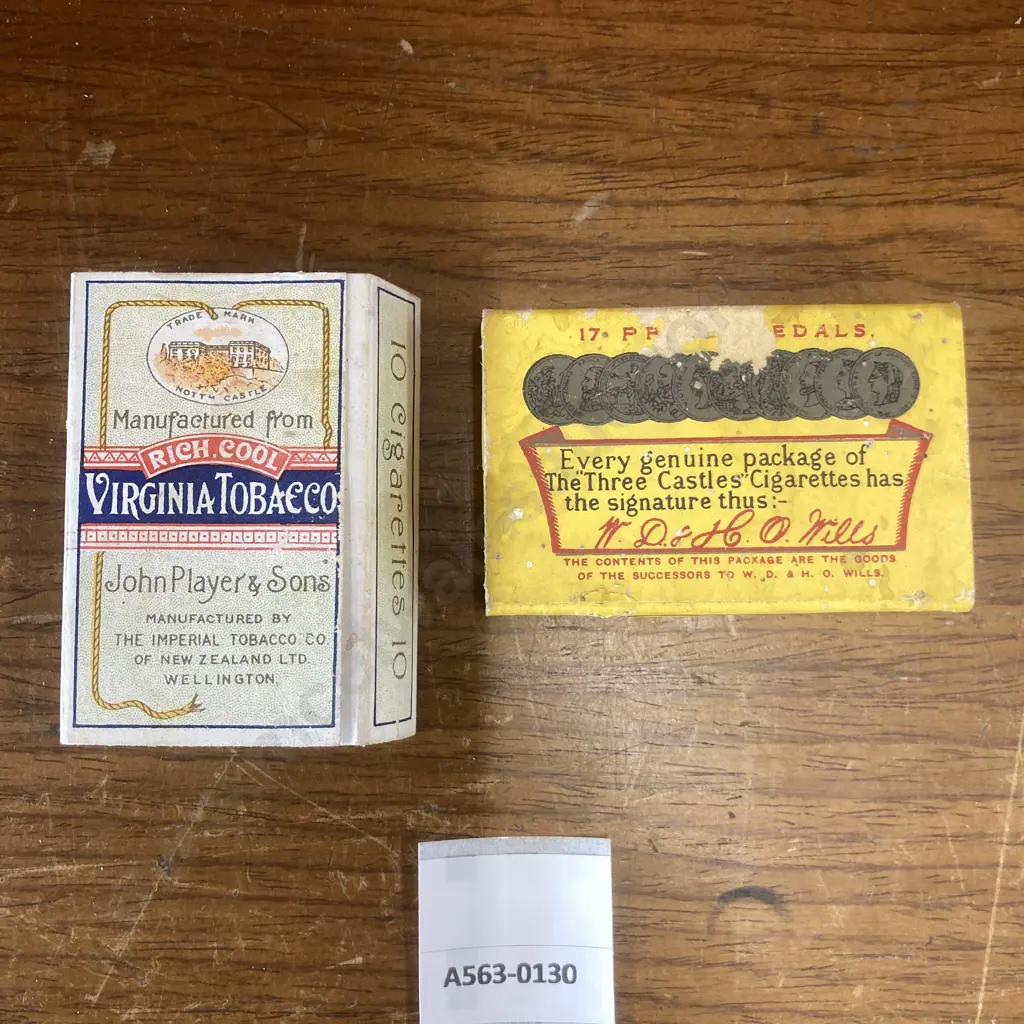 Vintage Empty Players Navy Cut 10 'Medium' Cigarette Packet Outer & The Three Castles Cigarettes 10 Packet Image 1++