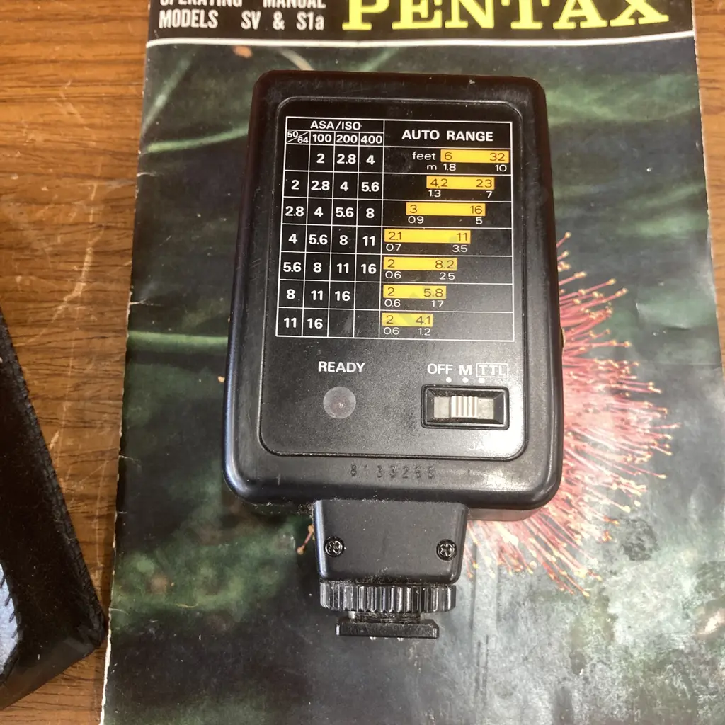 Nikon Speedlight SB-18 Shoe Mount Flash With Soft Case & A Asahi Pentax Operating Manual Image 1++