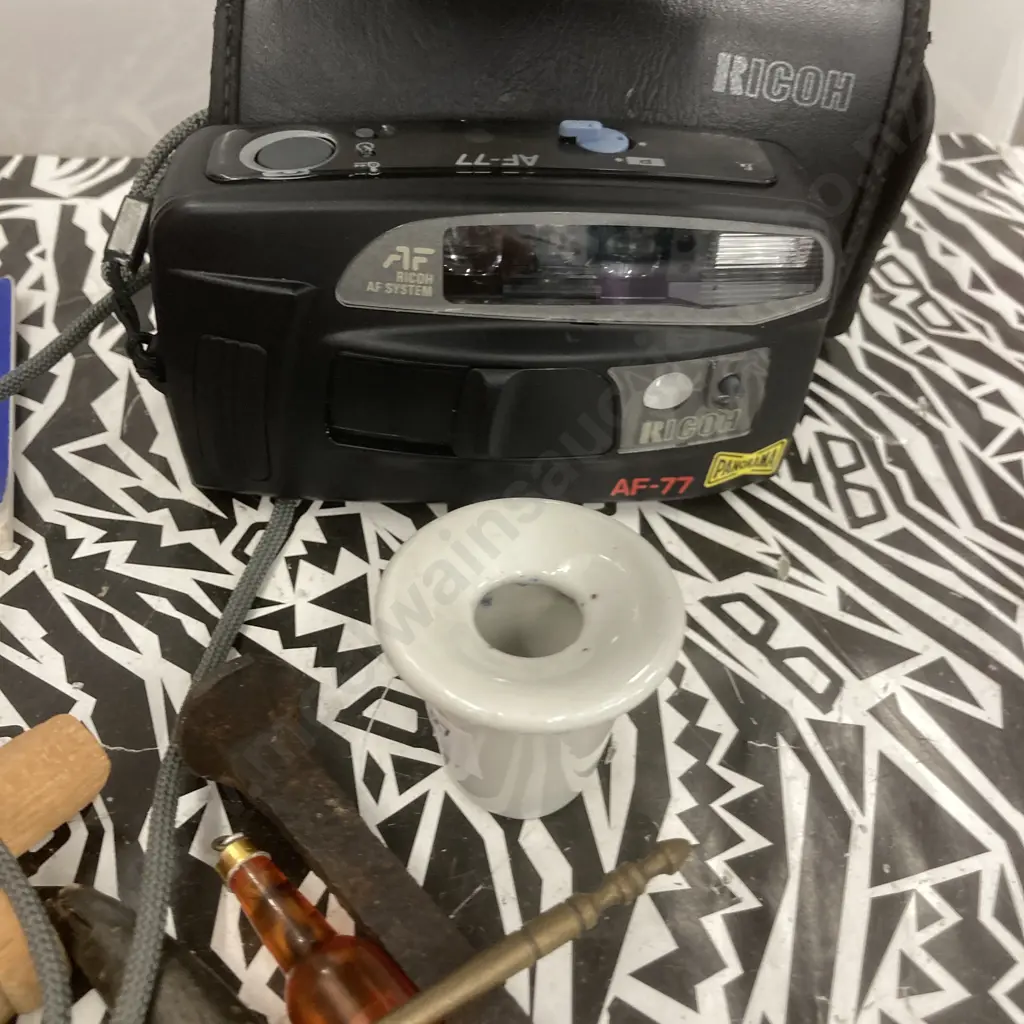 Vintage Horn Corkscrew, Iron Spike, Inkwell Inner, Wood Pegs, Wax Melting Cup, Brass Sugar Scoop, White Horse Miniature Image 1++