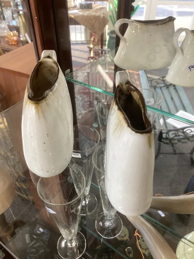 Pair Of Pottery Jugs 1x 10cm, 1x 14cm. Image 1++