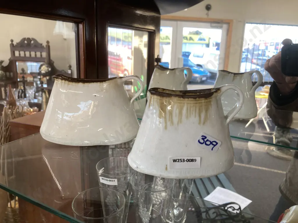 Pair Of Pottery Jugs 1x 10cm, 1x 14cm. Image 1++