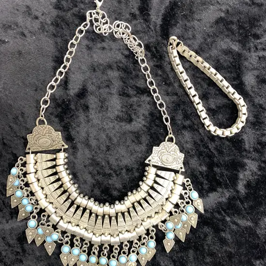 Costume Jewellery, Turquoise / Silver Colour Necklace & Bracelet