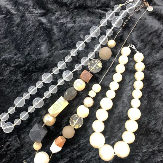 Chunky Beaded Costume Jewellery Necklaces x 3