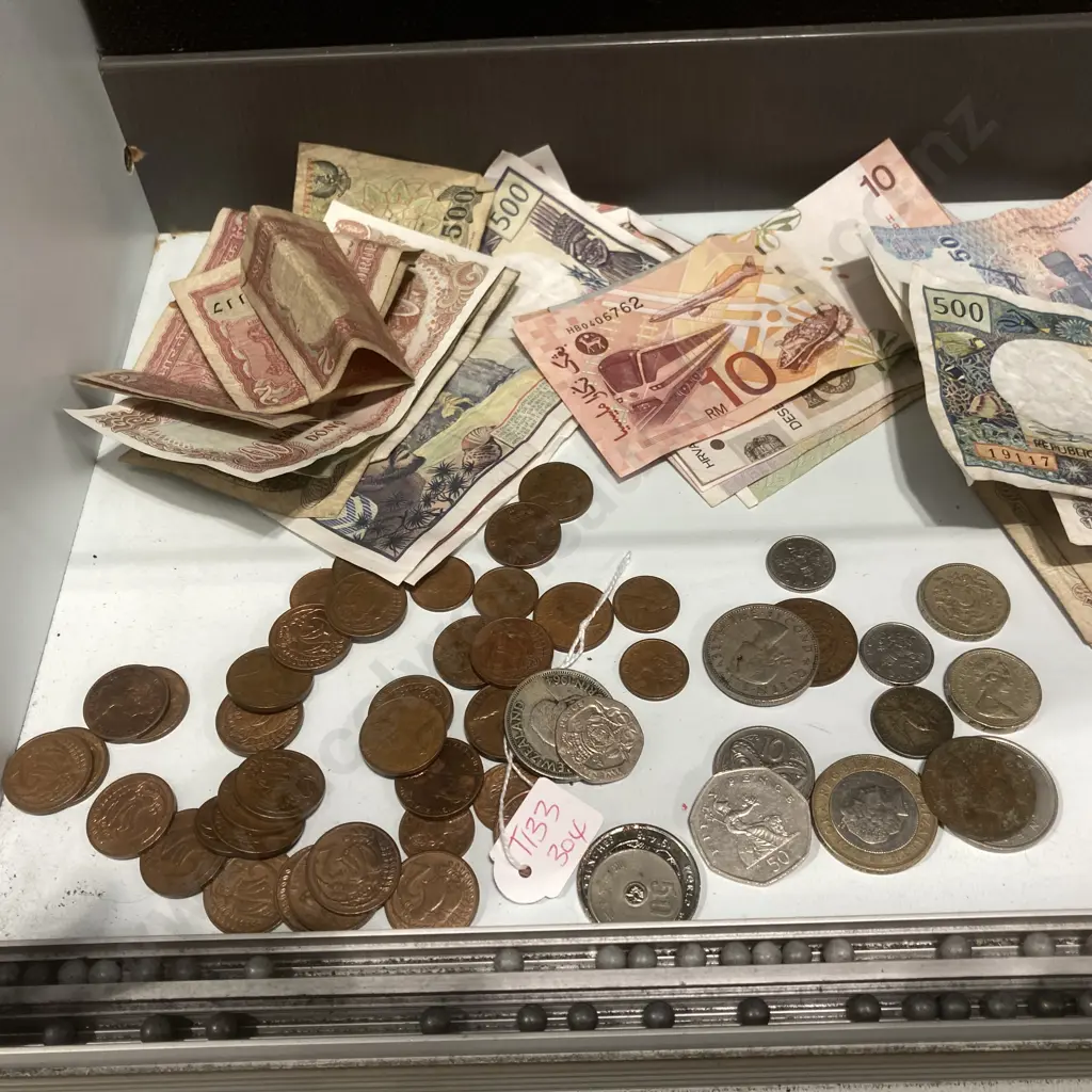 Assorted International Currency Notes and coins Image 1++