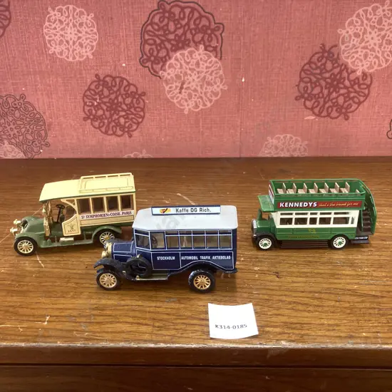 Matchbox 1922 Scania Post Bus Kaffe DG Rich, 1922 Kennedys Open Top Bus, Renault AG Motor Bus St Symphorien