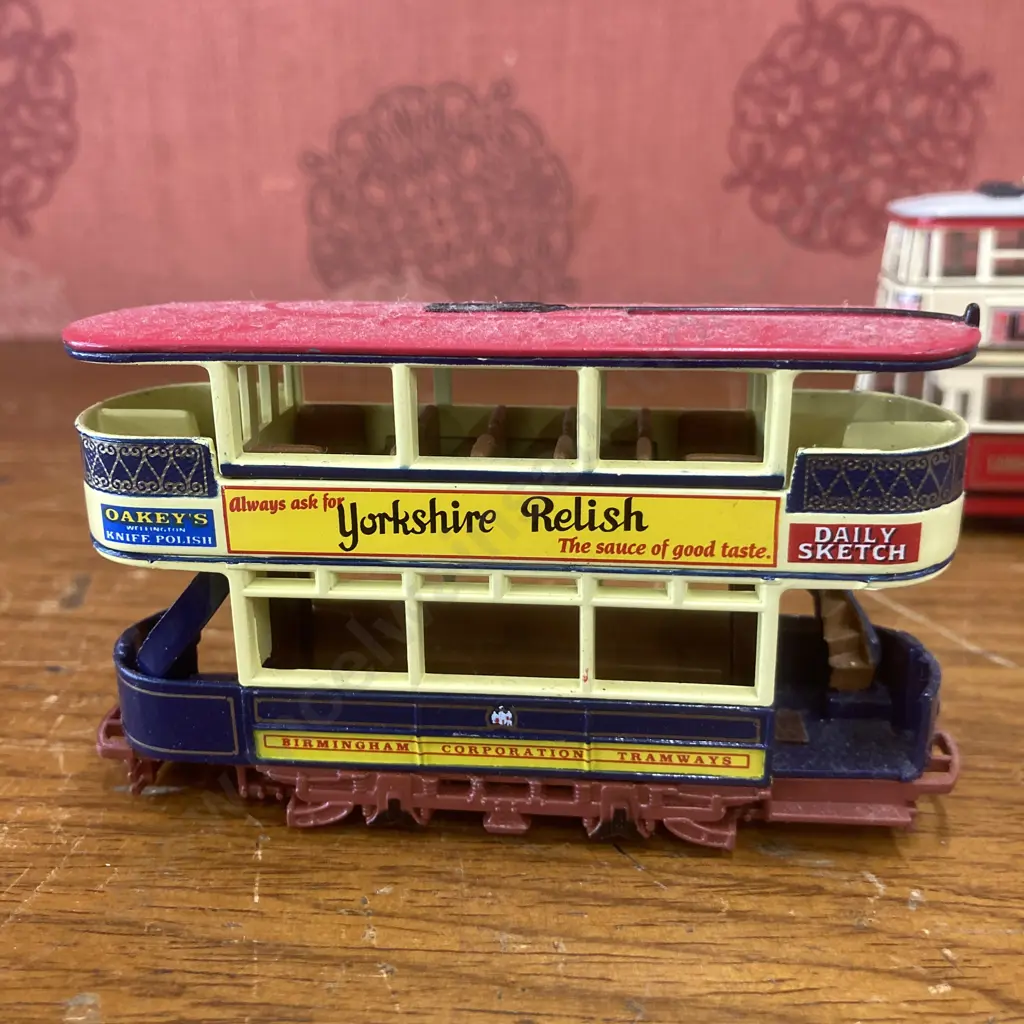 Matchbox Y10 Diddler Trolleybus Lion Black Lead,1930 Leyland Titan Van Houten Cocoa,1920 Preston Tramcar YorkshireRelish Image 1++