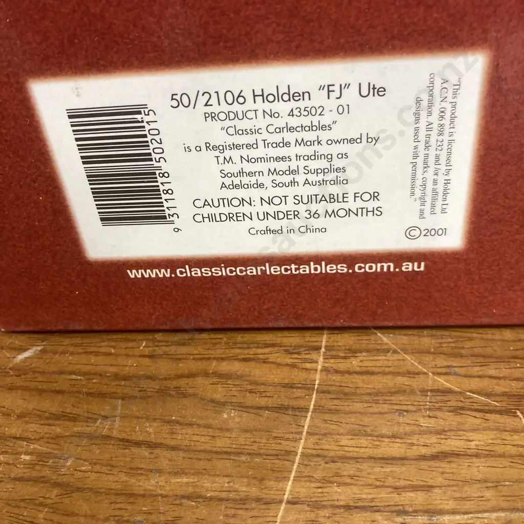 1/43 Holden 'FJ' Ute - Calvert Blue, 50th Anniversary Ute, 1169/2500 (50/2106) Image 1++