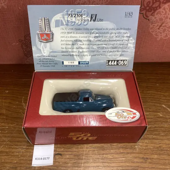 1/43 Holden 'FJ' Ute - Calvert Blue, 50th Anniversary Ute, 1169/2500 (50/2106)