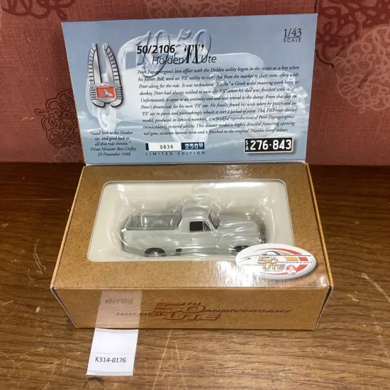 1/43 Holden 'FX' Ute - Malibu Ivory, 50th Anniversary Ute, 834/2500 (50/2106)
