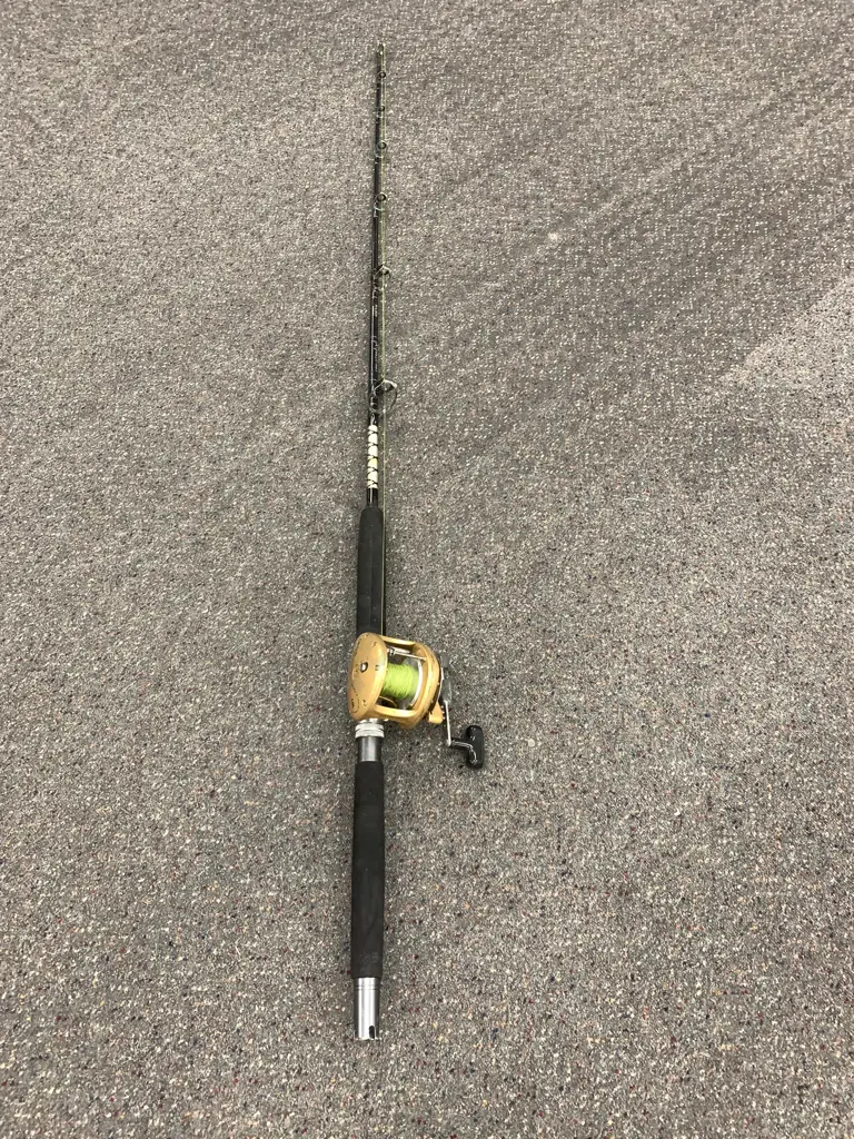 K-Labs Xiphactinus 37kg, 6ft Fibreglass Boat Rod With A Dam Quick Power Champion 450 LDL Reel Image 1++