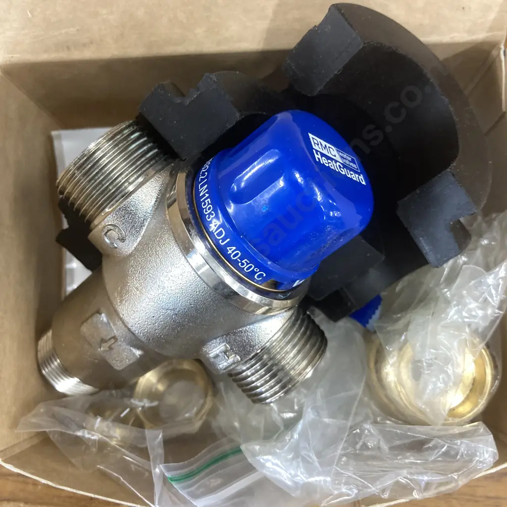 RMC HeatGuard 20 Tempering Valve, Blue Cap, 20mm Compression Fitting Image 1++