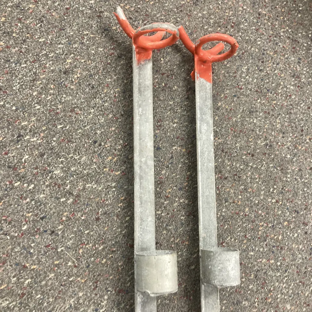 Pair of Galvanised Rod Holders, L122cm Image 1++