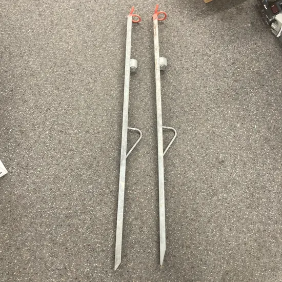 Pair of Galvanised Rod Holders, L122cm