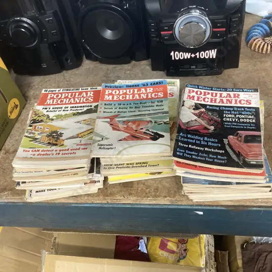 Lot of Forty Six Vintage 1960's Popular Mechanics Magazines