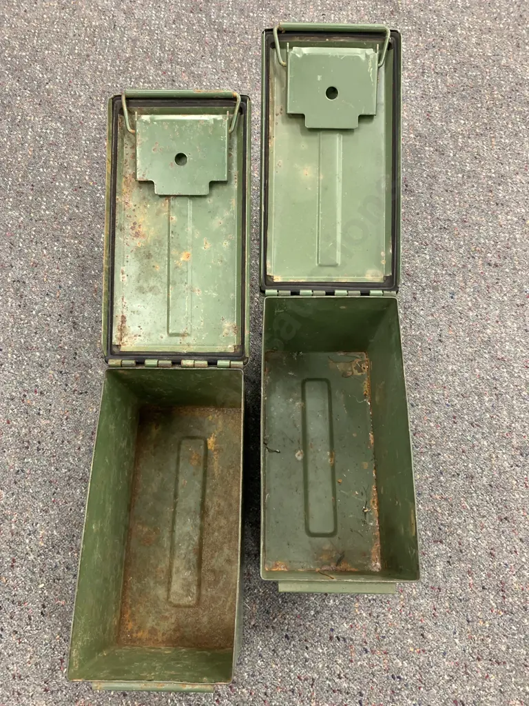 Pair of Steel Ammo Tins - 5.56mm Steel Blank Image 1++