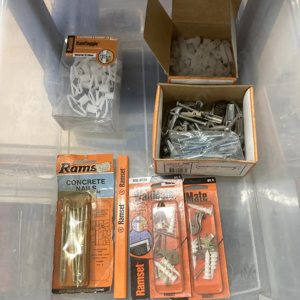 Taurus 3 Drawer Unit, Assorted Fuel Cells, Ramset & Paslode Items, Building Toggles & Plugs Etc Image 1++