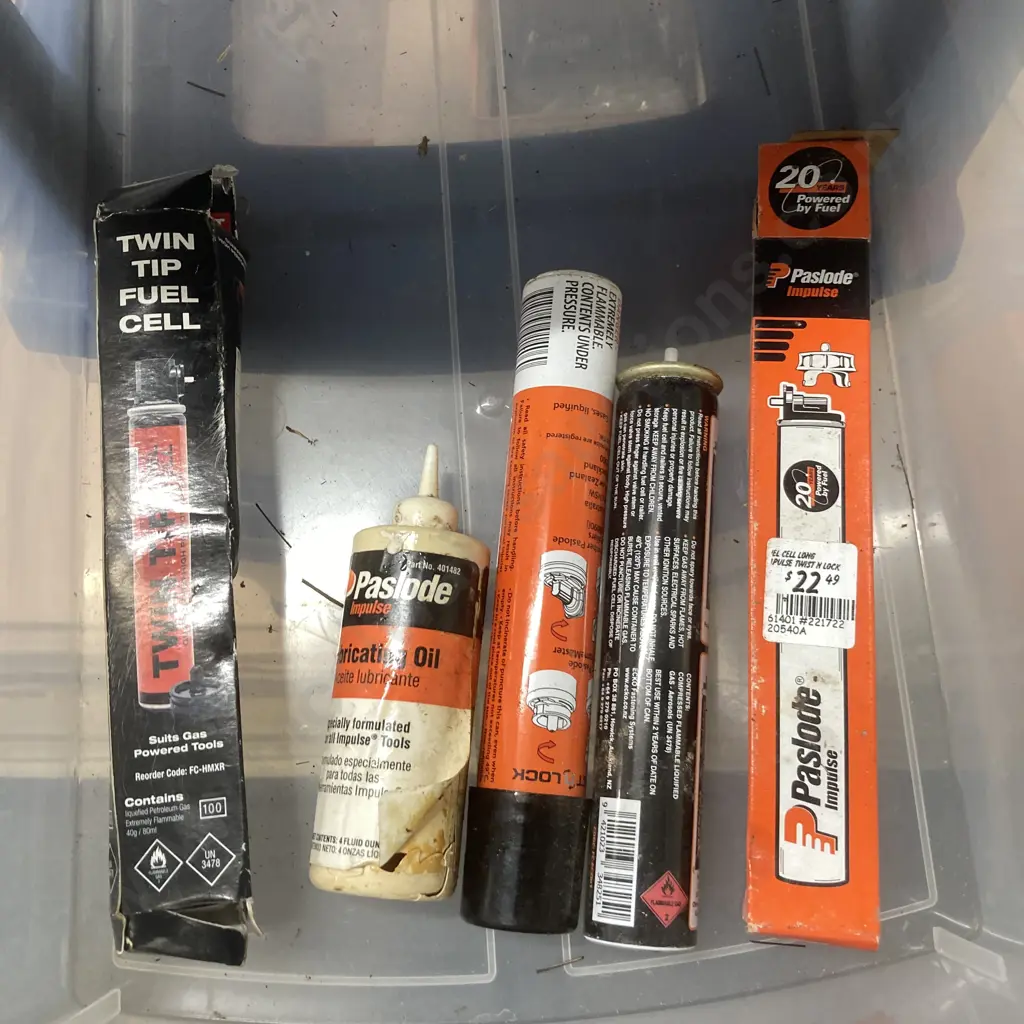 Taurus 3 Drawer Unit, Assorted Fuel Cells, Ramset & Paslode Items, Building Toggles & Plugs Etc Image 1++