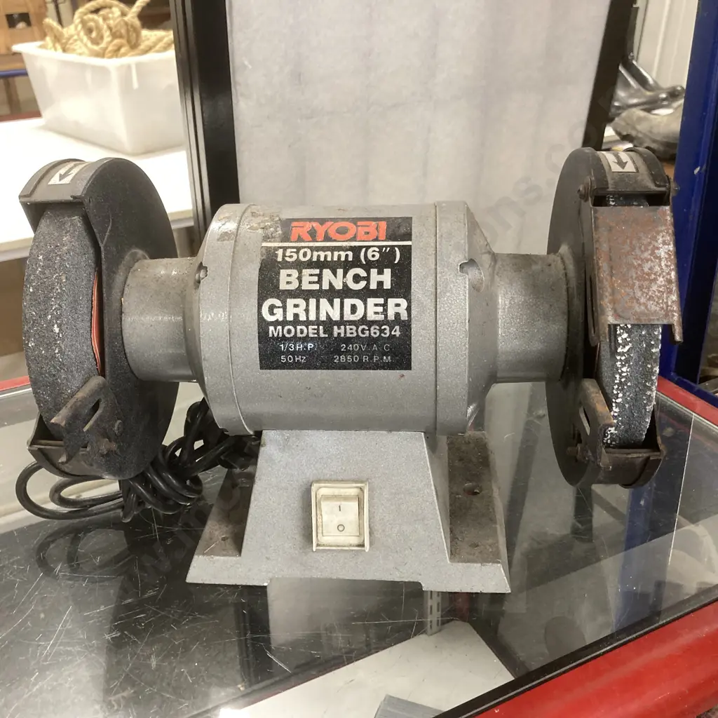 Ryobi 150mm 6" Bench Grinder, Model HBG634 Image 1++