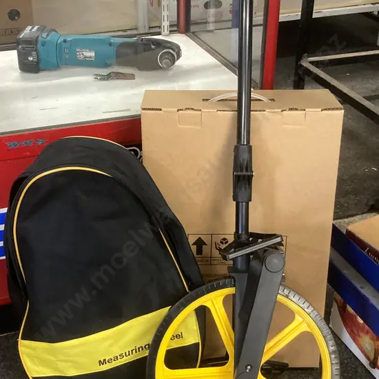 New 12" Measuring Wheel with Carry Bag, 320mm Dia wheel with stand, records up to 9999m, folds down to 510mm