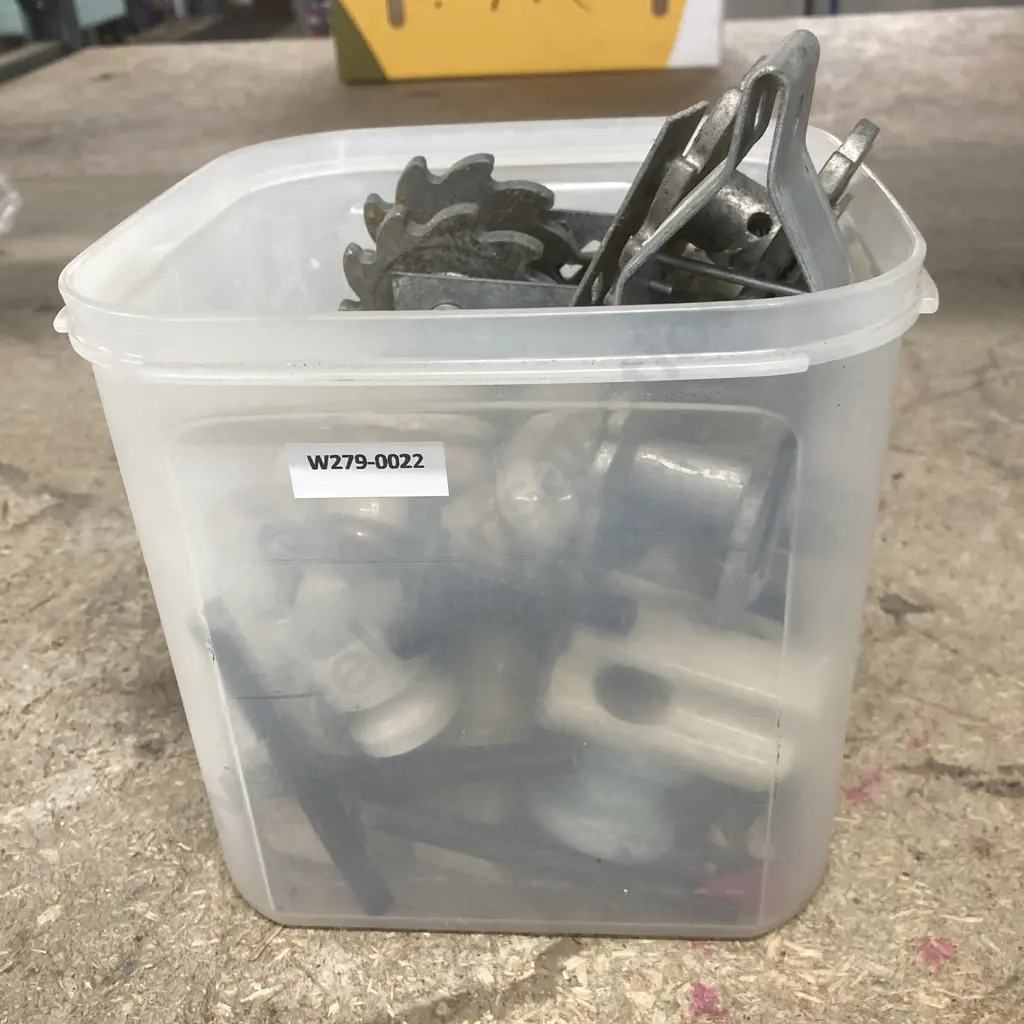 Bin Of  Vintage Ceramic Porcelain Electric Fence Insulators, Permanent Wire Strainers Etc Image 1++