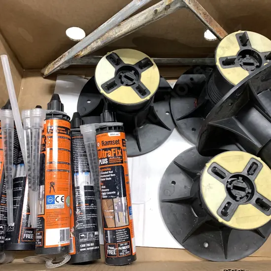 Box of 5 x 300ml Ramset Ultrafix, Brackets, Eternoivica Adjustable Supports