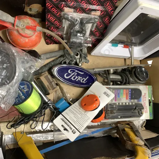 Box Lot Of Car Sundries Etc