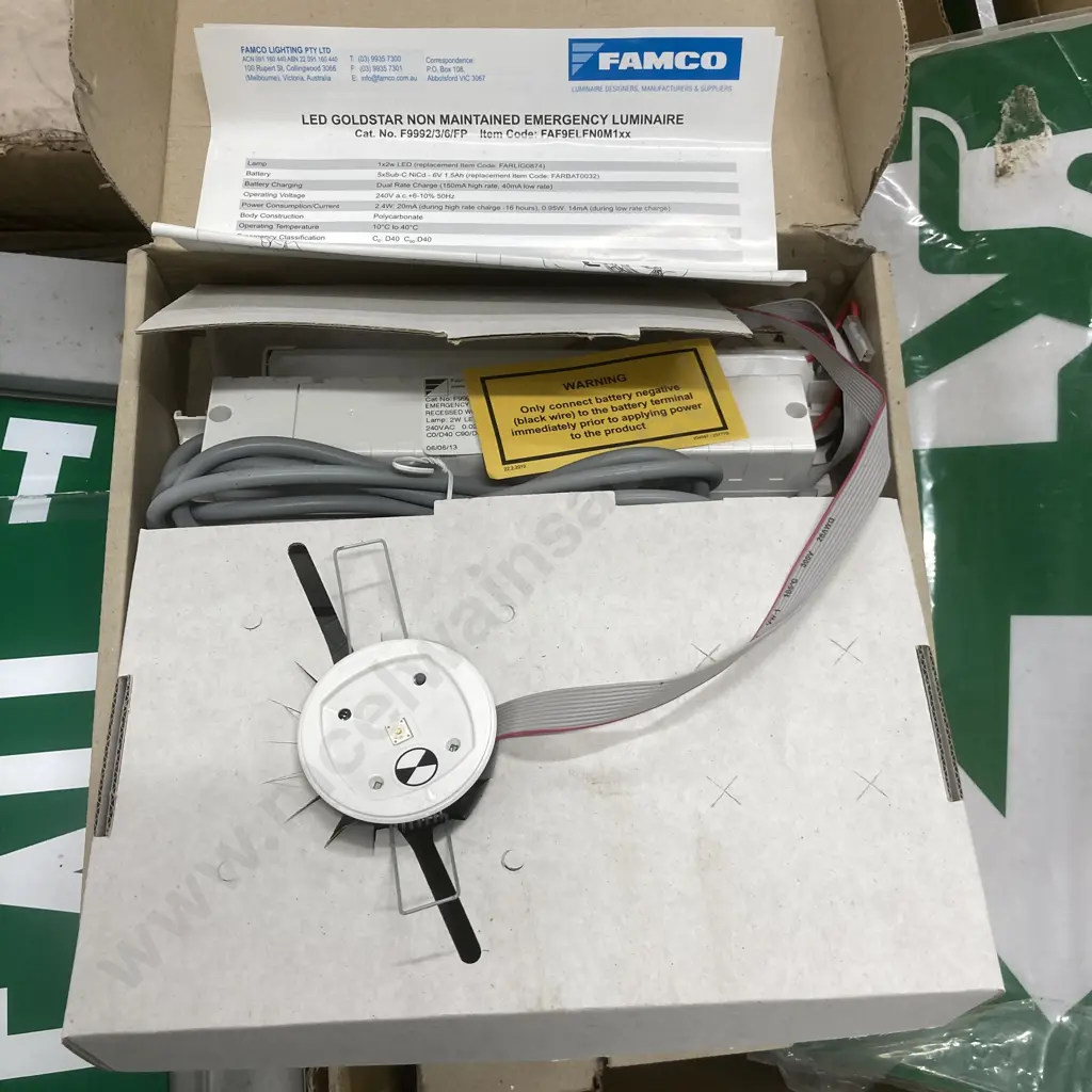 2 Boxes of Assorted Exit Light, Emergency Light Items Etc Image 1++