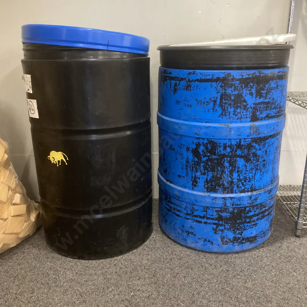 Plastic Drums With Lids x 2 Image 1++